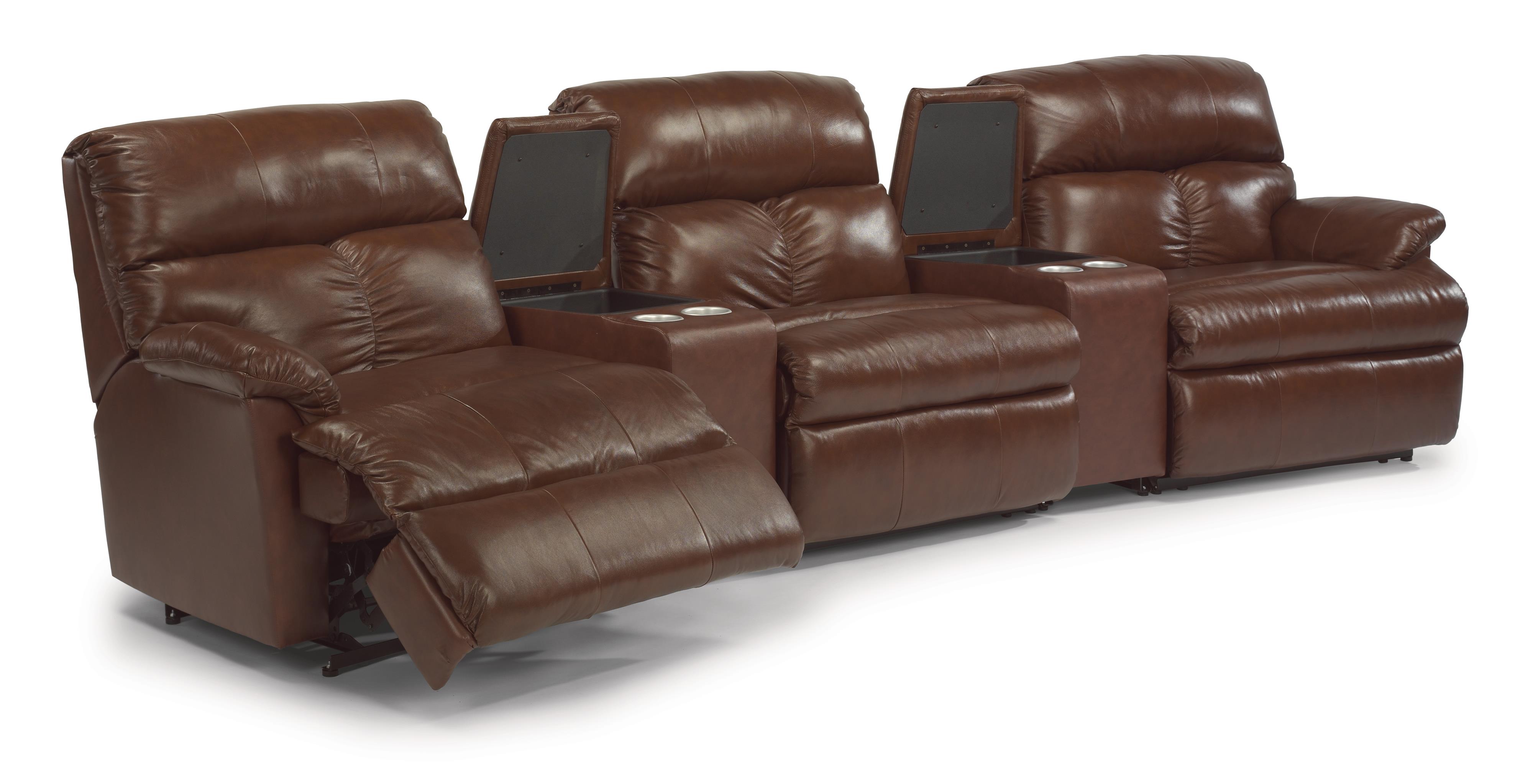 Flexsteel Triton Five Piece Power Reclining Home Theater Group with